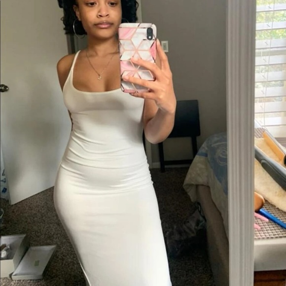 Basic dress tank long gray white maxi women - Picture 12 of 13